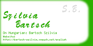 szilvia bartsch business card